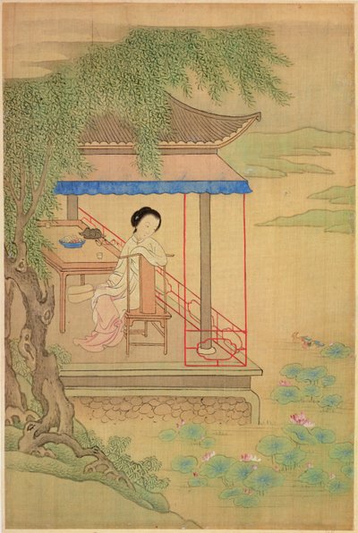 Meisje zittend op veranda door Shih Fu Chuiu Ying Shih Fu Chuiu Ying